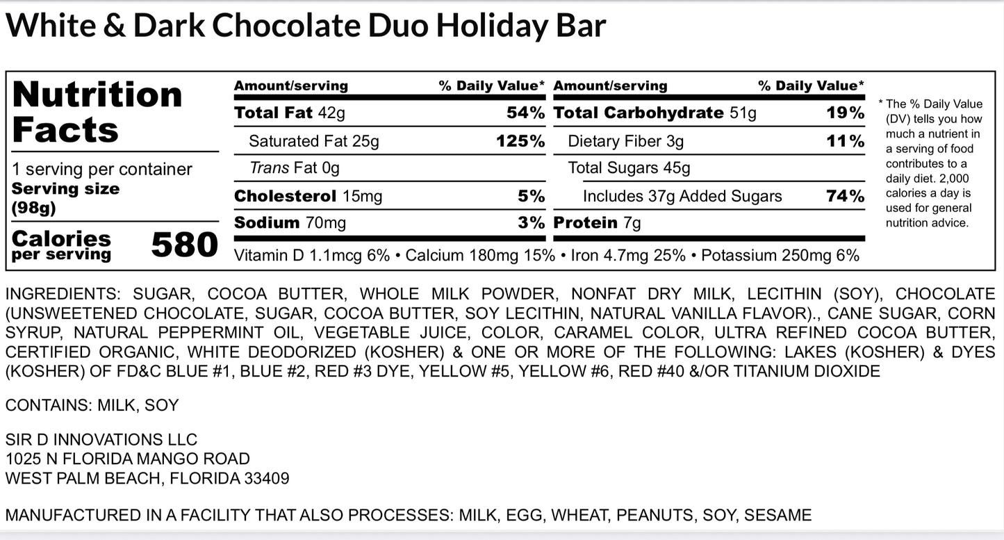 Candy Cane Duo Chocolate Bar